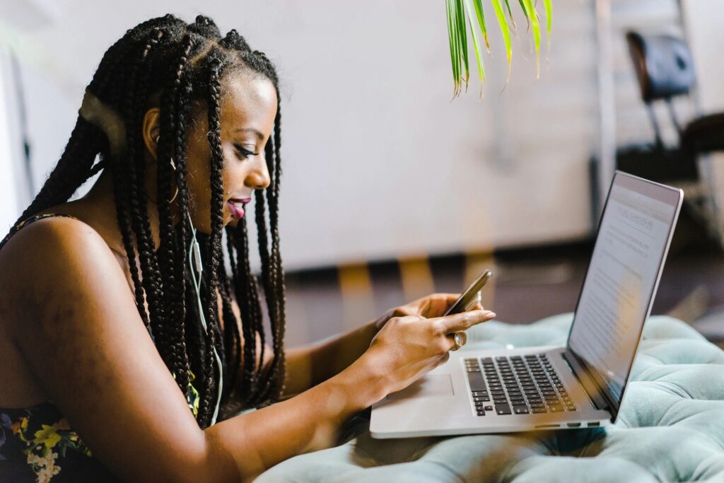 Woman at her laptop